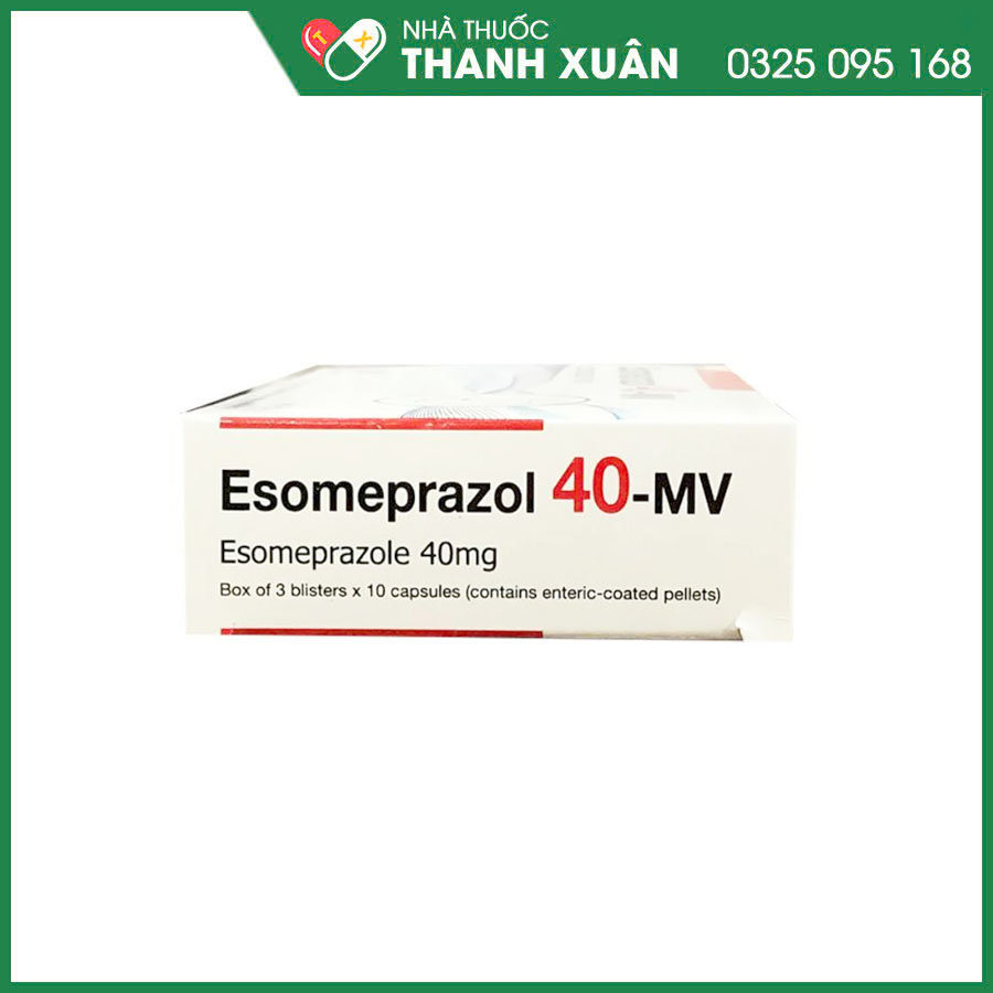 Esomeprazol 40-MV thuốc điều trị trào ngược dạ dày, thực quản, loét dạ dày tá tràng